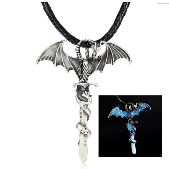 Other - Dragon Dagger Sword Glow In The Dark Necklace Gothic Punk Jewelry Cool Gift